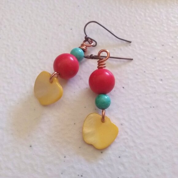 🍂🍁🍃 3/$25! Happy + Playful Apple Earrings 4 All Ages! Upbeat Summer Colors! - Picture 1 of 7